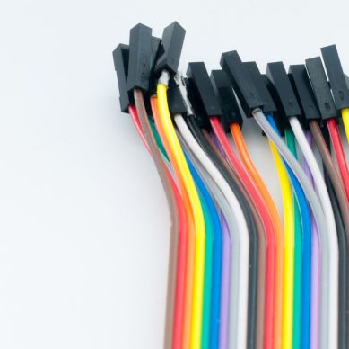 Color cable on white background